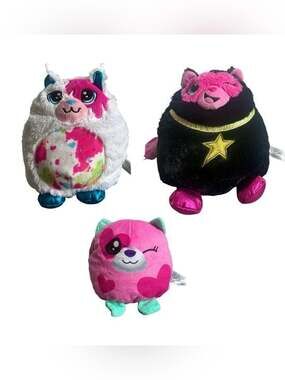 Misfittens Plush Bundle 3 Cats Basic Fun Get Meowt Cute Collectible Lot